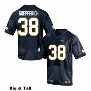 Notre Dame Fighting Irish Men's Dawson Goepferich #38 Navy Under Armour Authentic Stitched Big & Tall College NCAA Football Jersey OTS1599PS